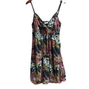 Floral Chiffon Balloon Hem Dress